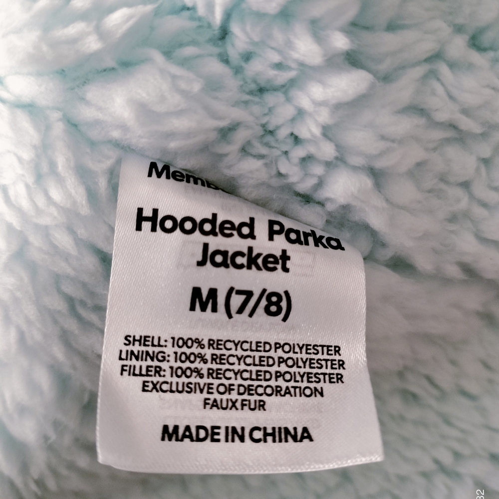 Girls Medium Members Mark Blue Winter Coat Hooded Parka Jacket Sz Medium 7/8 - Picture 7 of 8